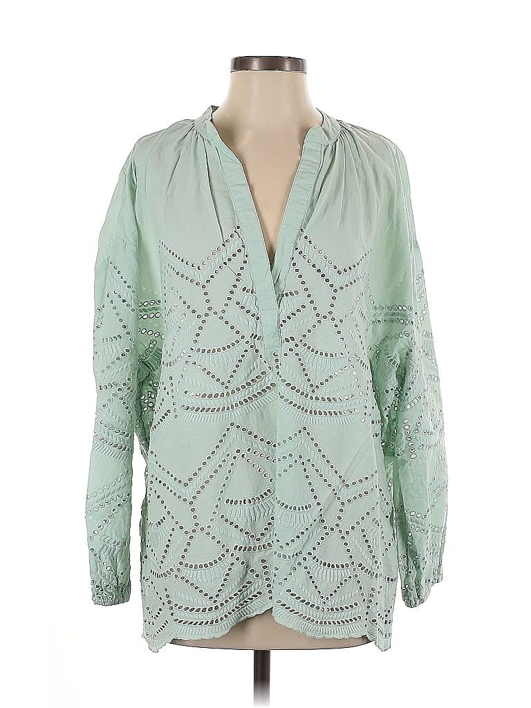 Sundance 100 Cotton Green Long Sleeve Blouse Size S 84 off ThredUp