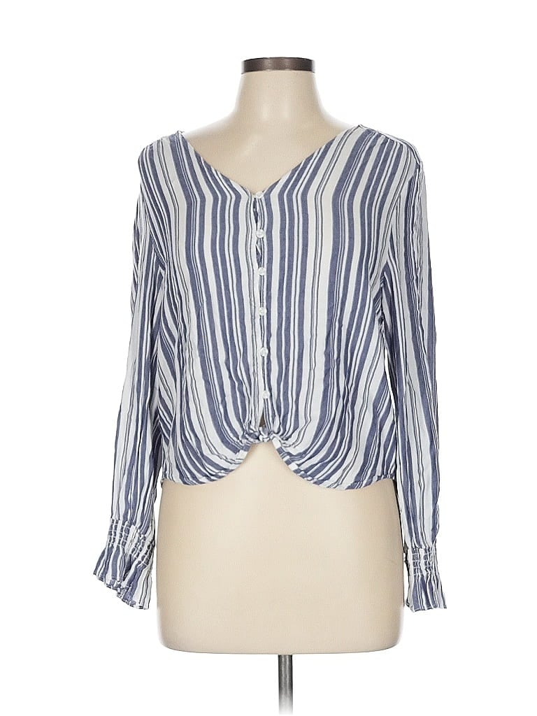 Pre-owned Velvet Heart Long Sleeve Blouse In Blue