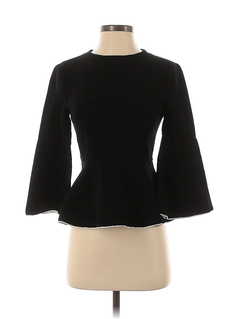 Click to view more detailed imagery on our partner's website Pre-owned Rachel Zoe 3/4 Sleeve Top Black Keyhole Neckline Tops