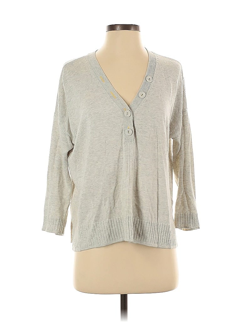 Pre-owned Lilla P Cardigan Sweater In Gray