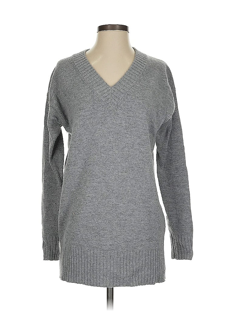 Pre-owned Athleta Wool Pullover Sweater In Gray