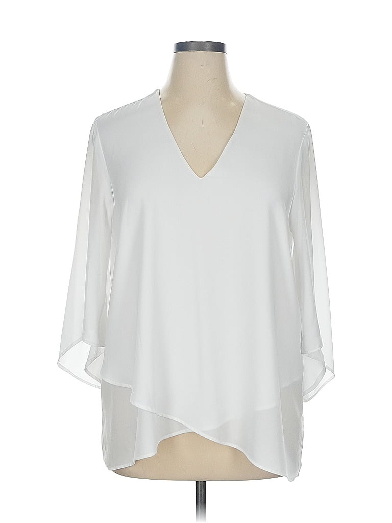 Karen Kane 100% Polyester White 3/4 Sleeve Blouse Size XL - photo 1