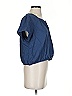 Pact 100% Organic Cotton Blue Short Sleeve Blouse Size S - photo 4