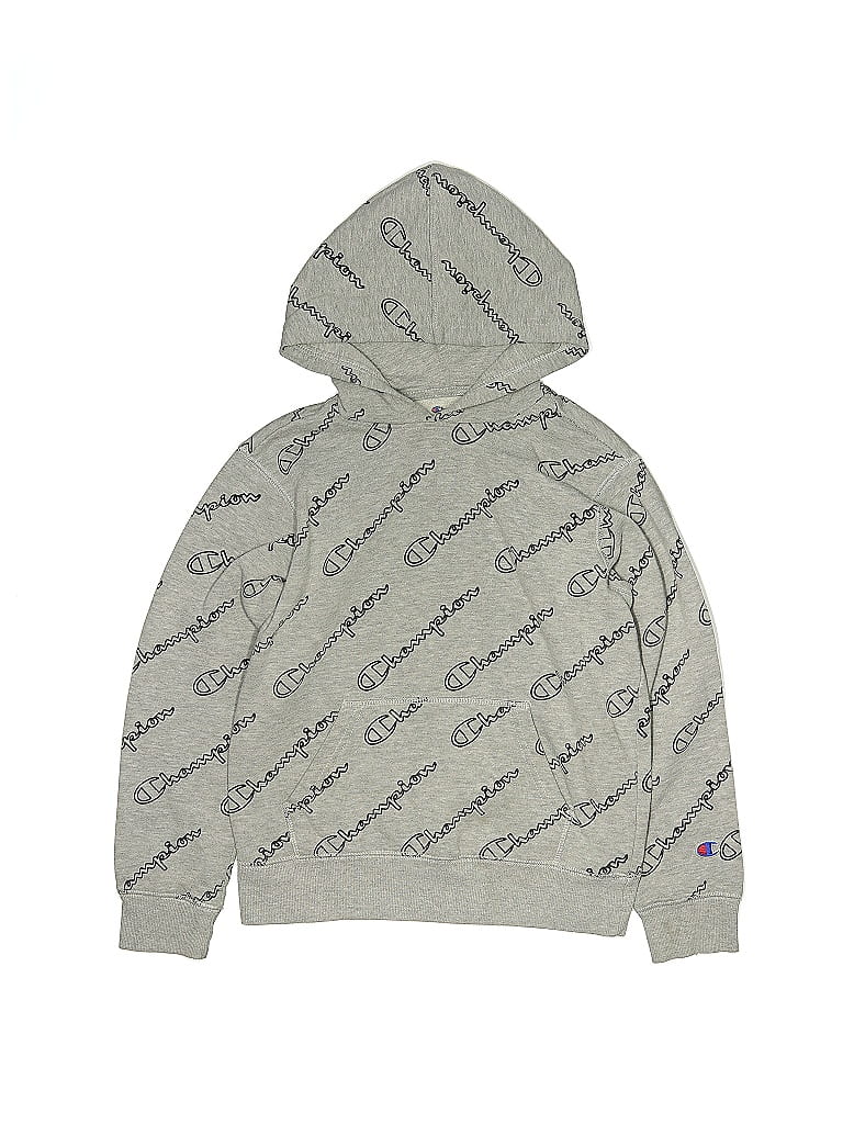 Pre-owned Champion Kids' Pullover Hoodie In Gray