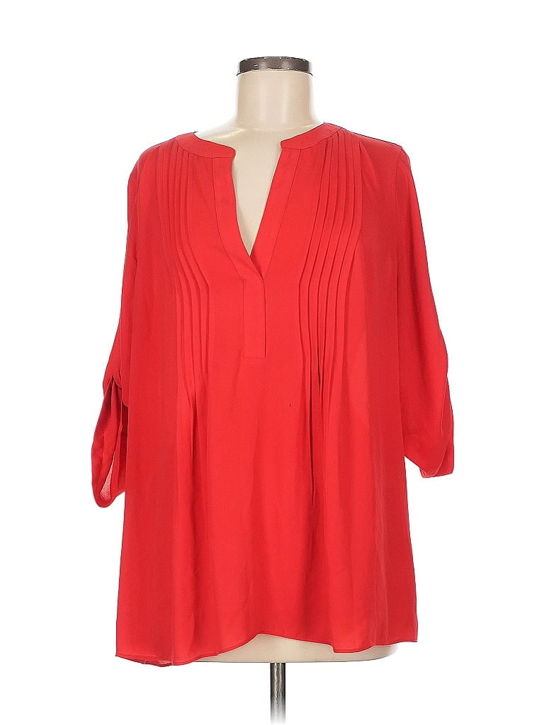 Pre-owned Bcbgmaxazria 3/4 Sleeve Blouse In Red