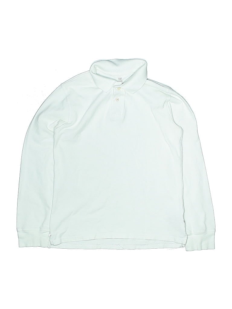Pre-owned Gap Kids' Long Sleeve Polo Shirt In Blue