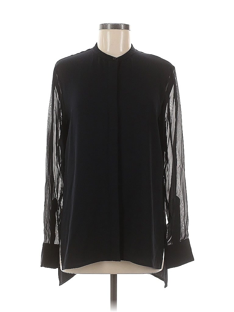 Pre-owned Dkny Long Sleeve Blouse In Black