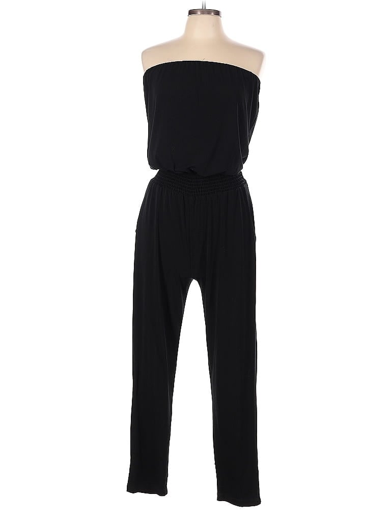 Veronica M. Solid Black Jumpsuit Size L - photo 1
