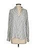 Frank & Eileen 100% Modal Stripes Silver Long Sleeve Blouse Size S - photo 1