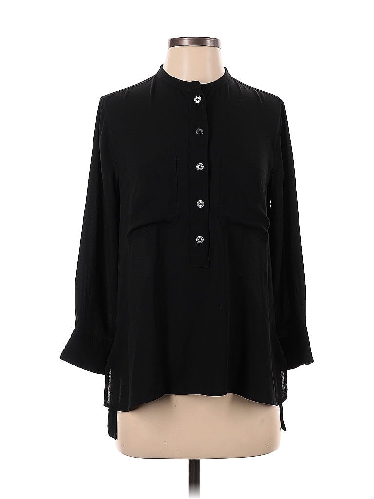 Pre-owned Ann Taylor 3/4 Sleeve Blouse In Black