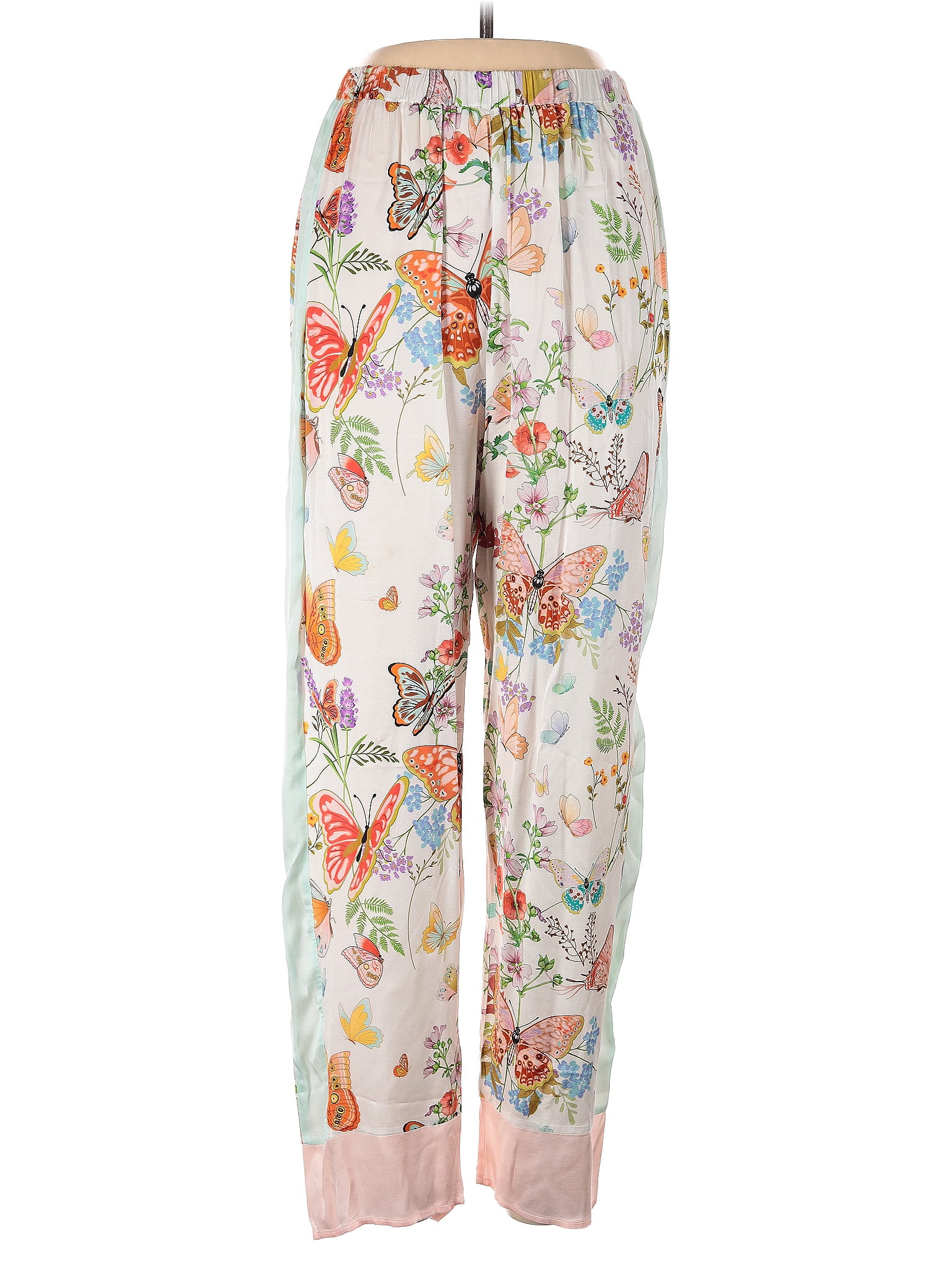 My Beachy Side Floral White Casual Pants Size M