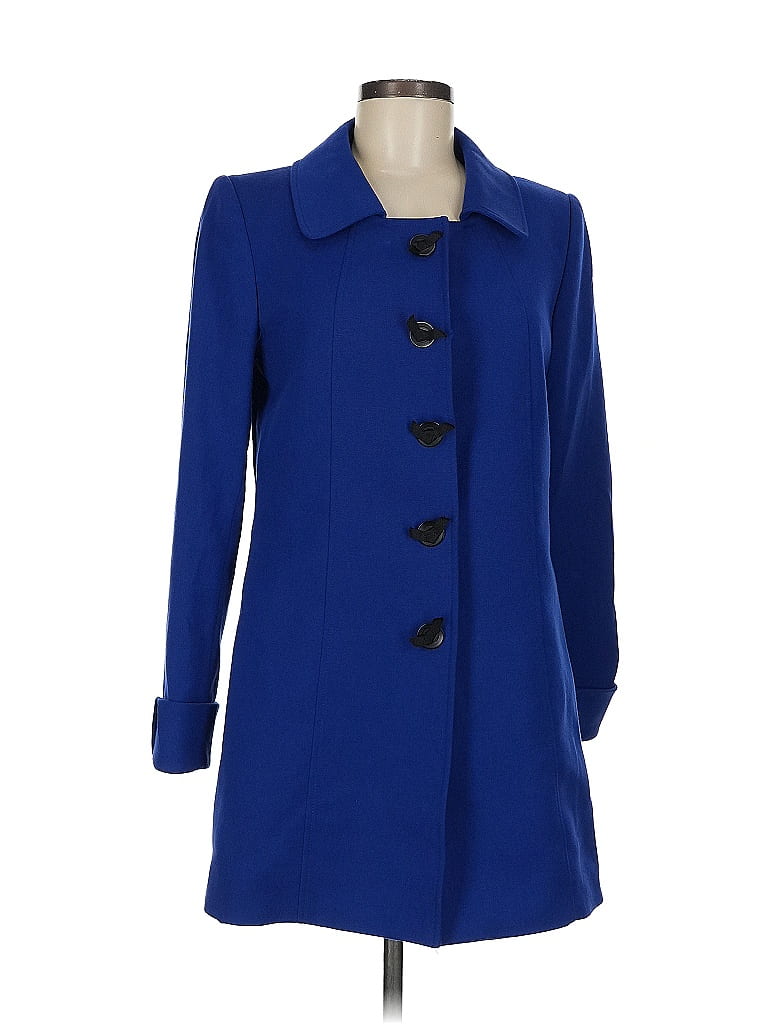 Tahari by ASL Solid Blue Coat Size 4 69 off ThredUp