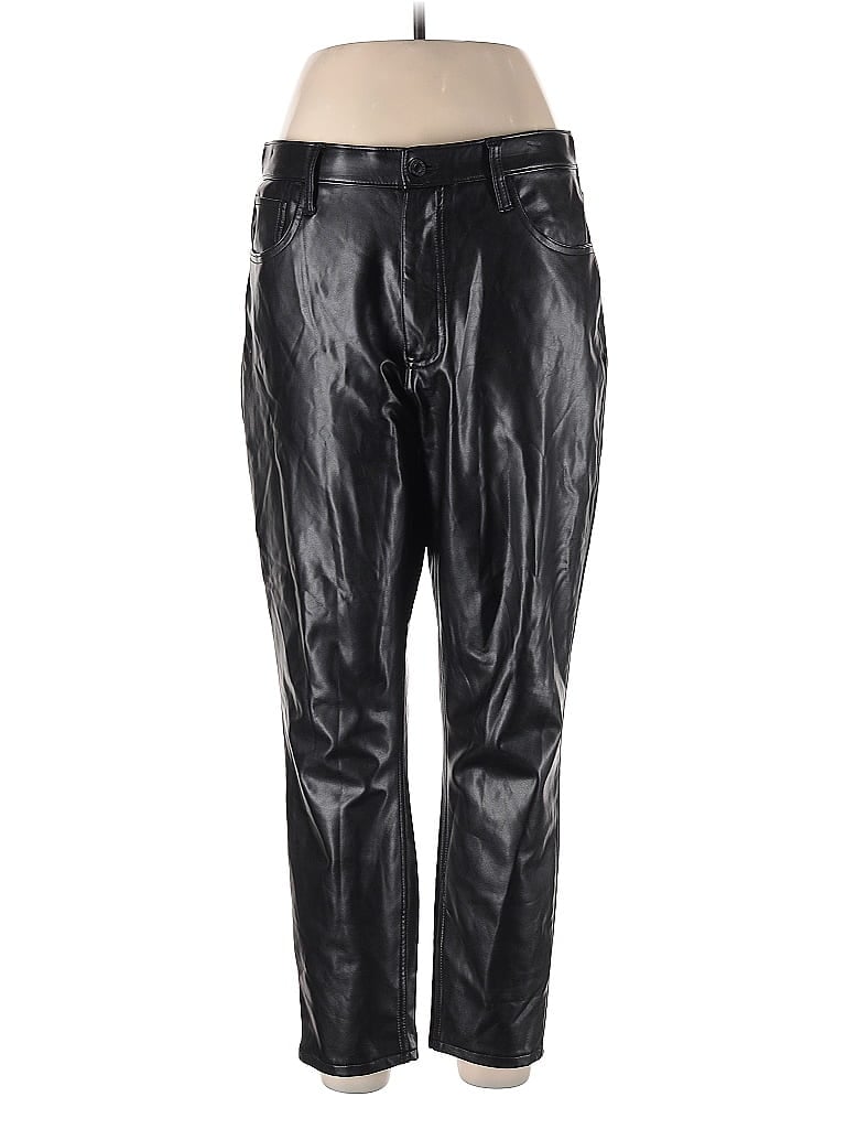 Pre-owned Abercrombie & Fitch Faux Leather Pants In Black