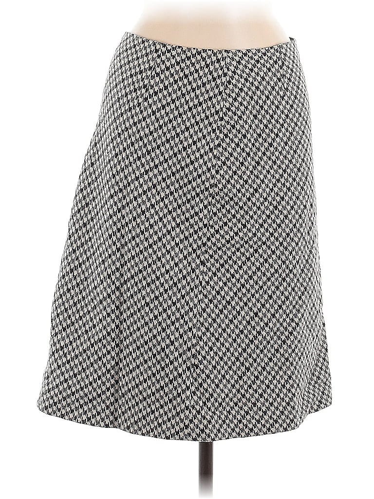 Georgiou Studio Houndstooth Gray Casual Skirt Size 6 - photo 1