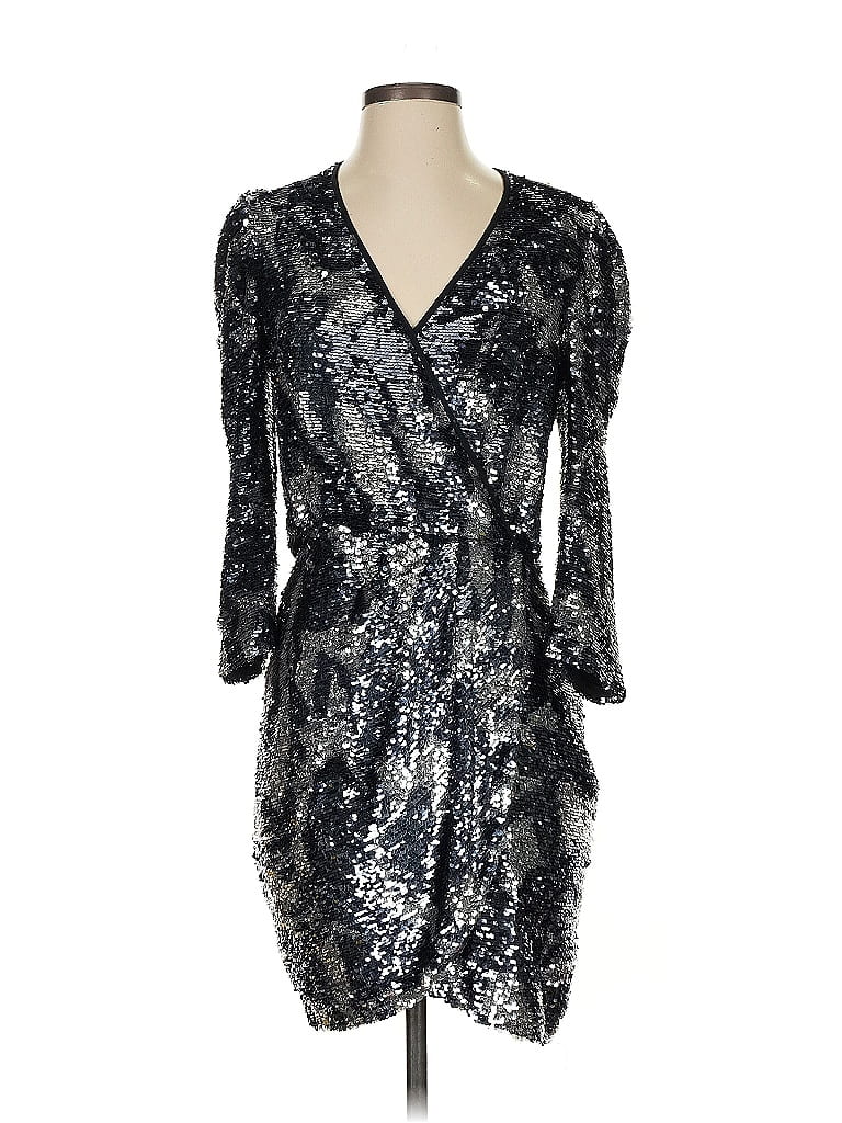 Tanya Taylor Metallic Silver Cocktail Dress Size 0 - photo 1