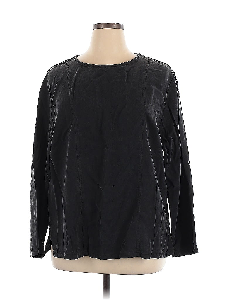 Toofan 100% Tencel Black Long Sleeve Blouse Size 1X - photo 1