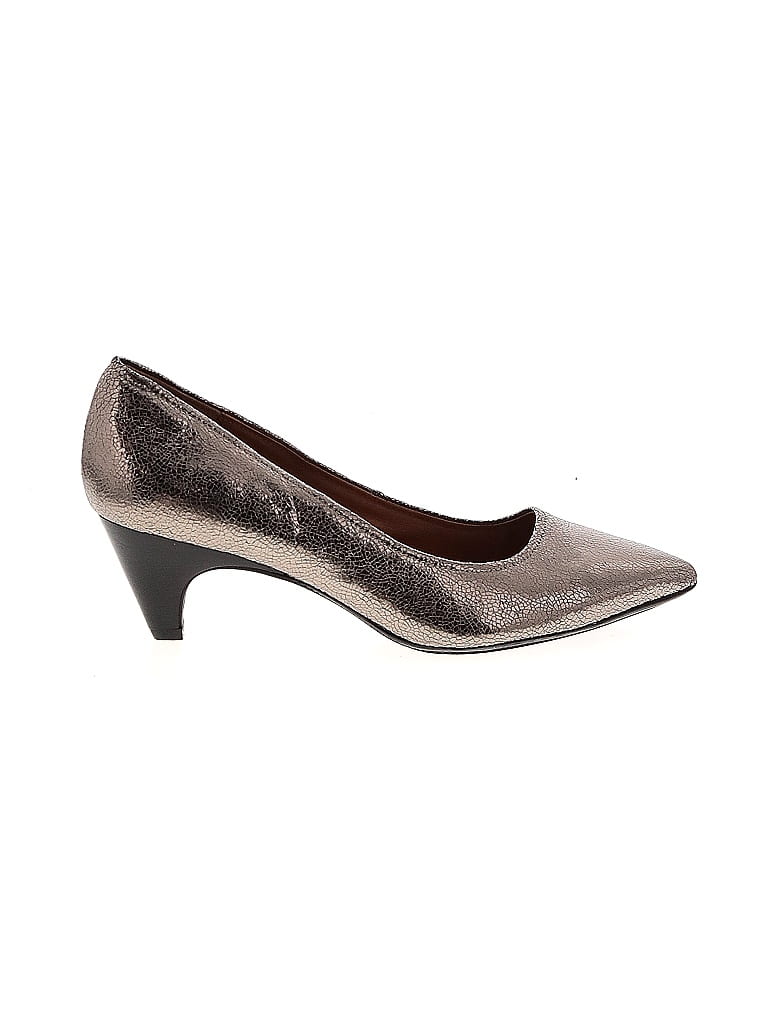 Sofft 100% Leather Metallic Silver Gold Heels Size 9 1/2 - photo 1