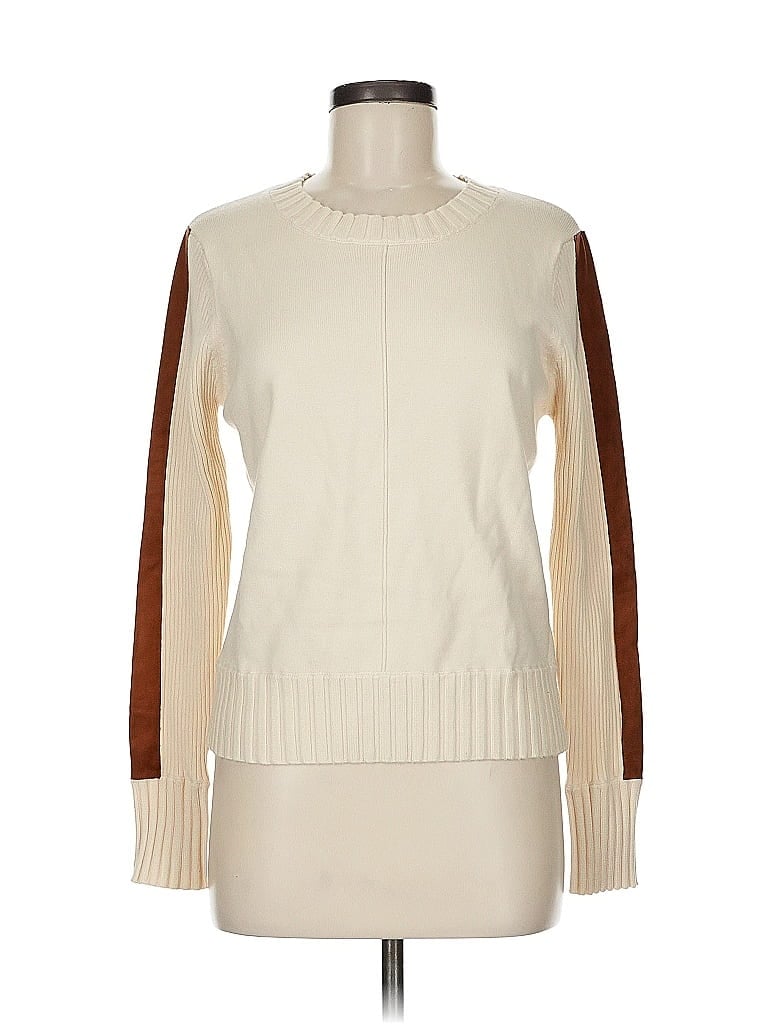 Evereve Color Block Ivory Pullover Sweater Size M - photo 1