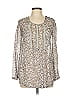 Wrap 100% Viscose Silver Long Sleeve Blouse Size 2 - photo 1