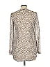 Wrap 100% Viscose Silver Long Sleeve Blouse Size 2 - photo 2