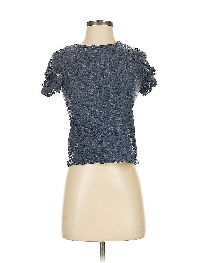 Click to view more detailed imagery on our partner's website Pre-owned Cece Short Sleeve Top Blue Sweetheart Neckline Tops