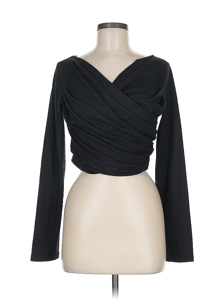 OAK + FORT Black Long Sleeve Top Size M - photo 1