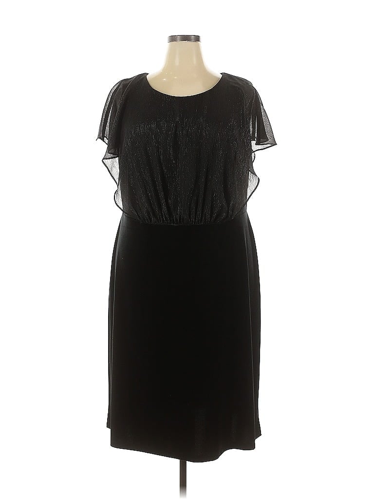 Connected Apparel 100% Polyester Black Cocktail Dress Size 20 - photo 1