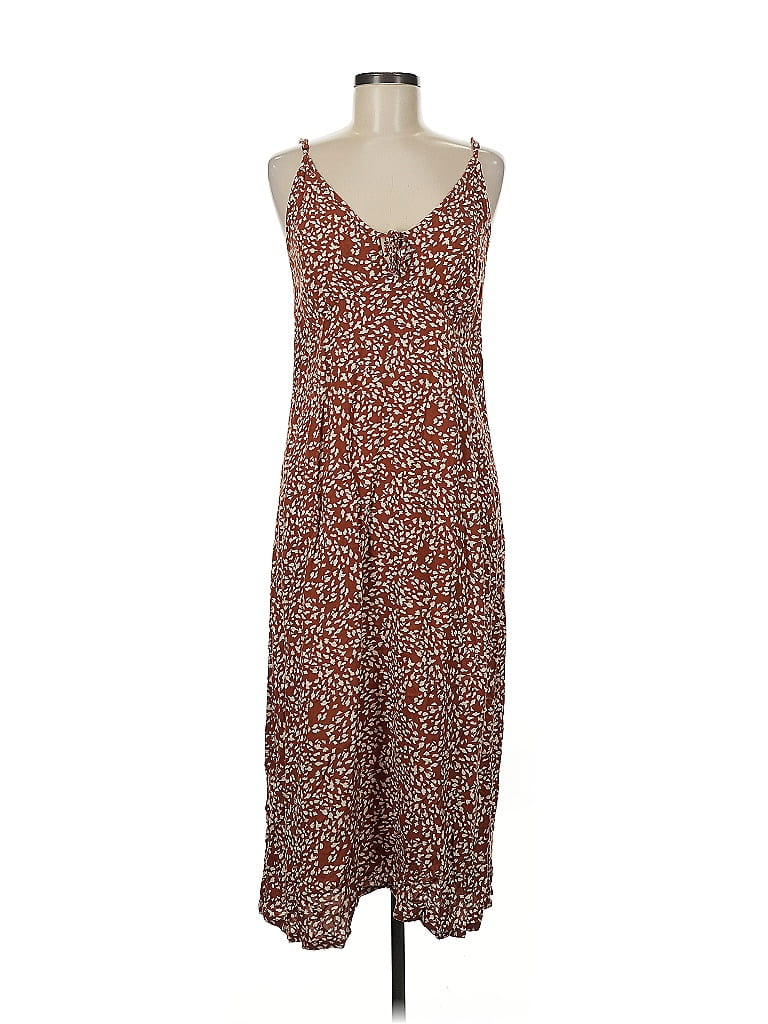 Roxy Animal Print Brown Casual Dress Size M - photo 1