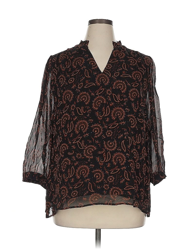 Pre-owned Maison 123 3/4 Sleeve Blouse In Black