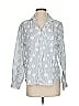 Frank & Eileen 100% Linen Stripes Silver 3/4 Sleeve Button-Down Shirt Size XS - photo 1