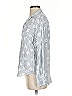 Frank & Eileen 100% Linen Stripes Silver 3/4 Sleeve Button-Down Shirt Size XS - photo 5