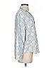 Frank & Eileen 100% Linen Stripes Silver 3/4 Sleeve Button-Down Shirt Size XS - photo 4