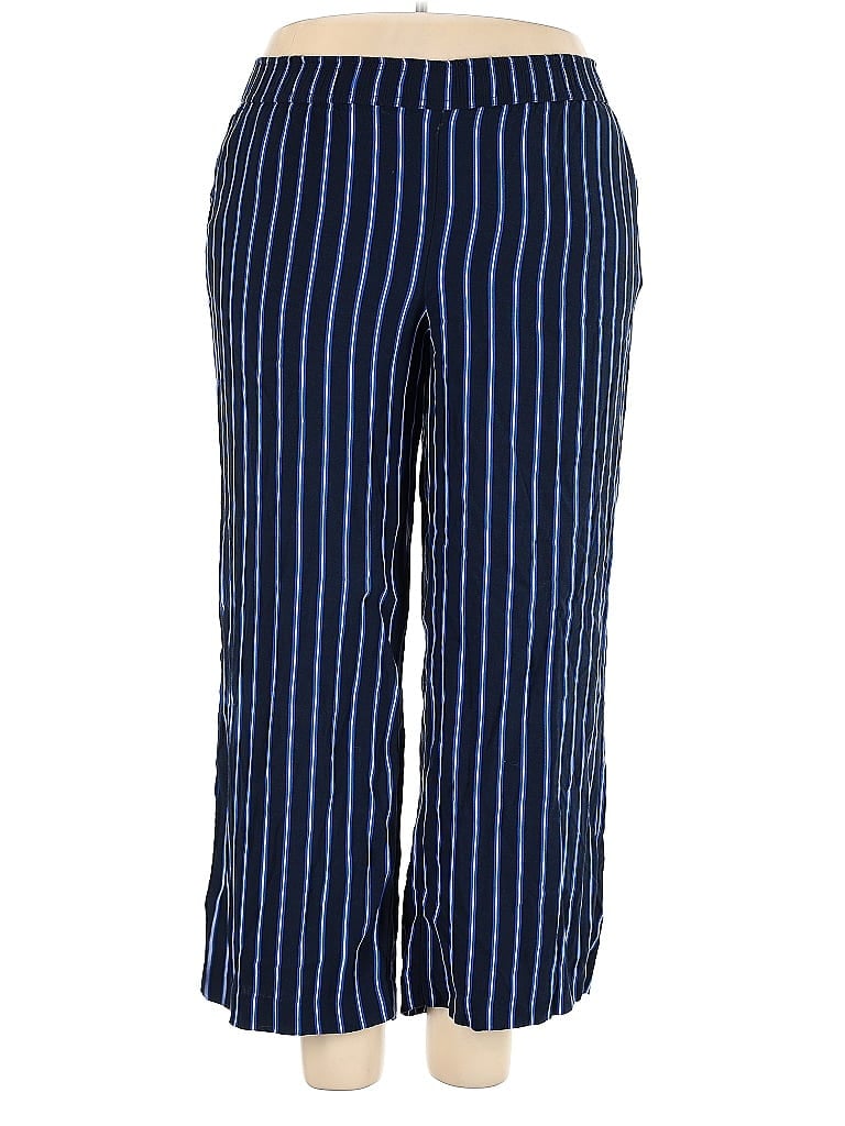 Ann Taylor Factory 100% Viscose Stripes Blue Casual Pants Size XL - photo 1