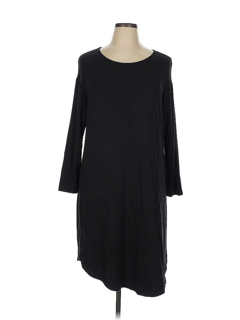 Lou & Grey Solid Black Casual Dress Size XL - photo 1