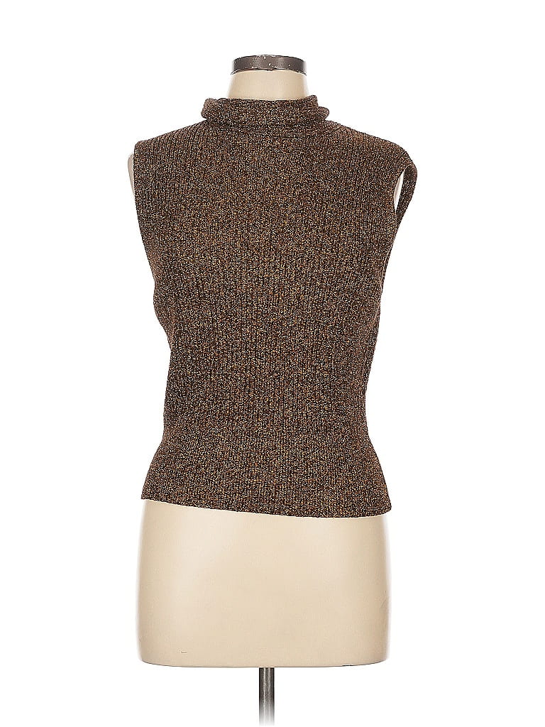 Ganni Brown Gold Turtleneck Sweater Size L - photo 1