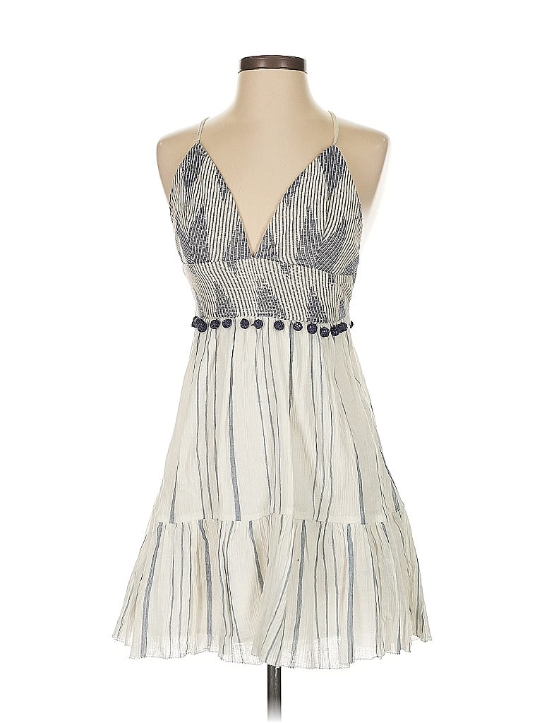 Saylor 100% Cotton Stripes Ivory Casual Dress Size XS - photo 1
