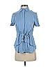 W by Worth 100% Cupro Blue Short Sleeve Blouse Size 0 - photo 1