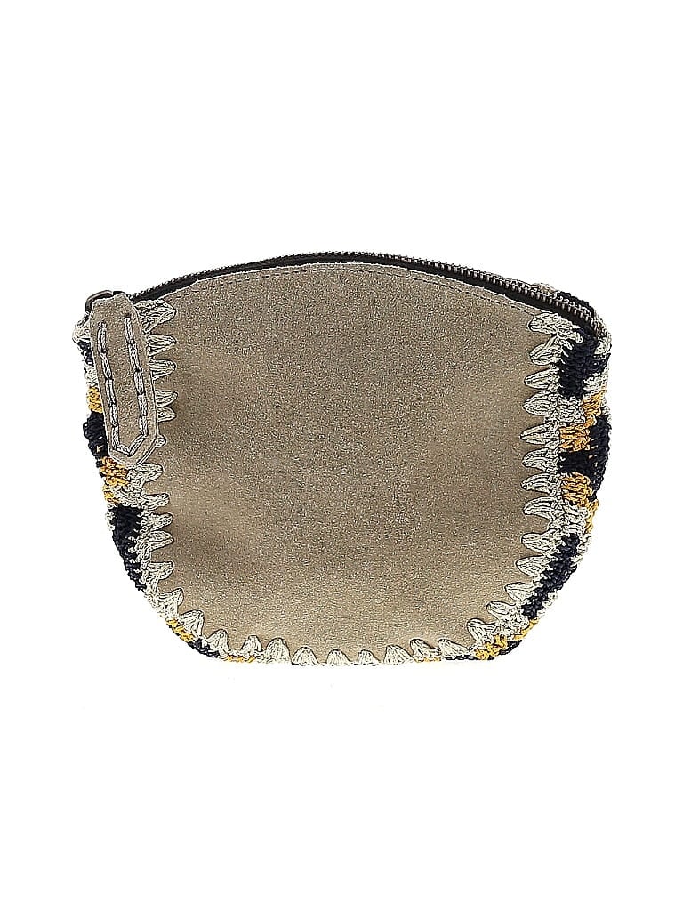 Jasper & Jeera Gold Gray Leather Clutch One size - photo 1