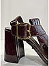 Prada 100% Leather Burgundy Heels Size EU 38 - photo 4