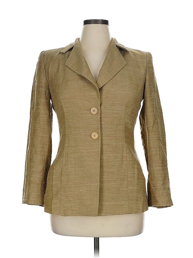 Armani Collezioni Tan Silk Blazer Size 14 - photo 1
