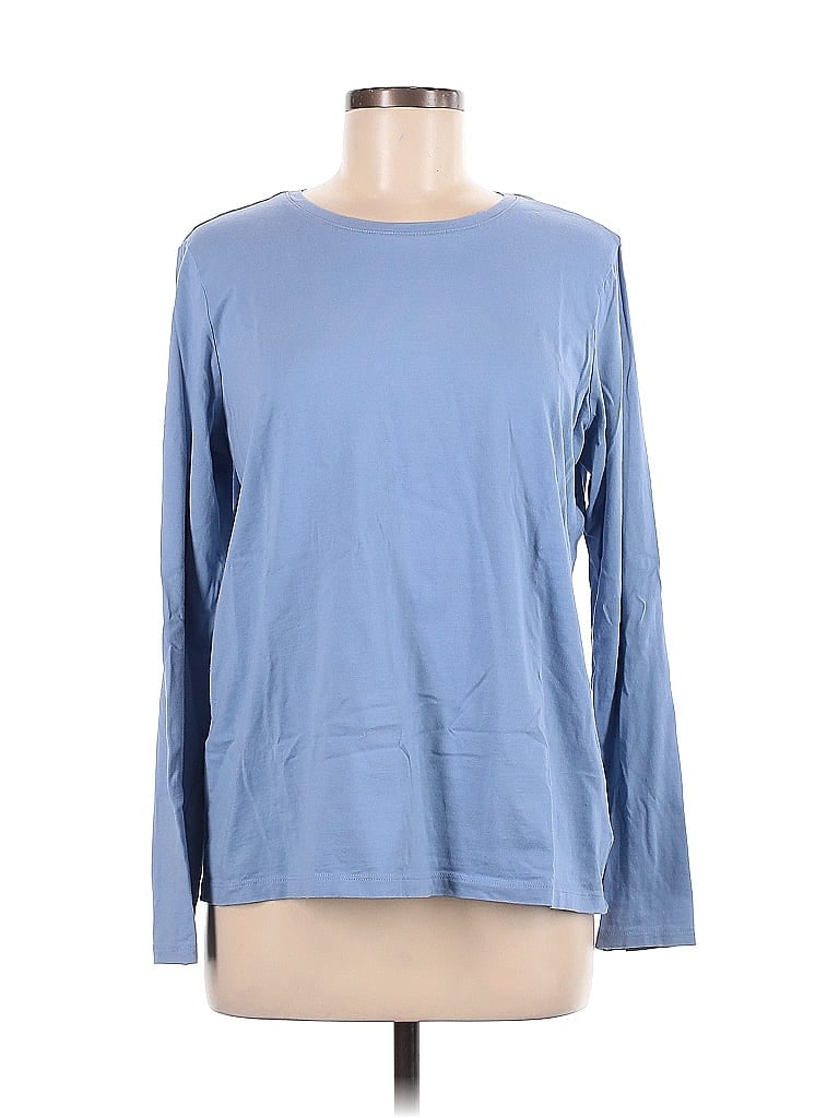 Lands' End 100% Cotton Blue Long Sleeve T-Shirt Size M - 68% off | ThredUp