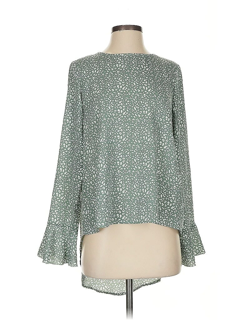 Pre-owned Shein Long Sleeve Blouse In Green