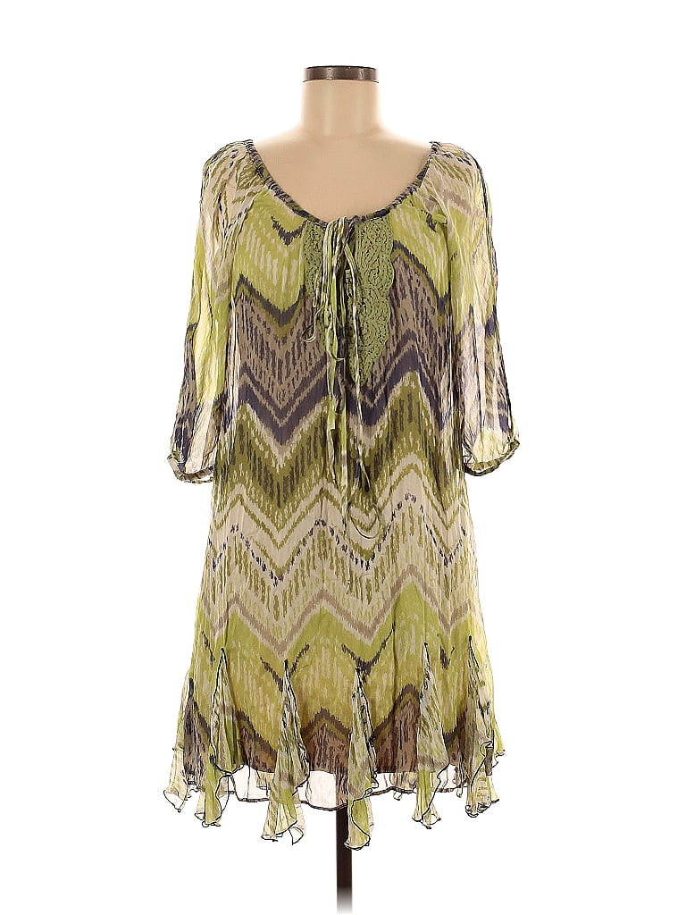 Hale Bob Chevron-herringbone Green Casual Dress Size M - photo 1
