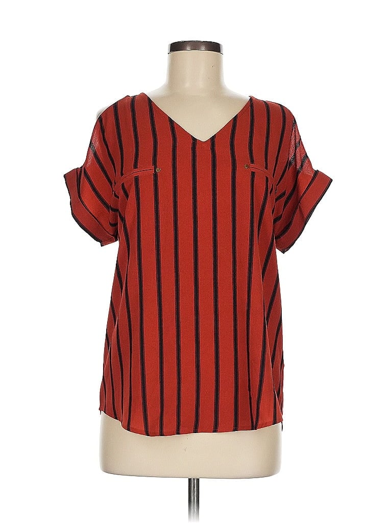 Pre-owned Mine Short Sleeve Blouse In Red