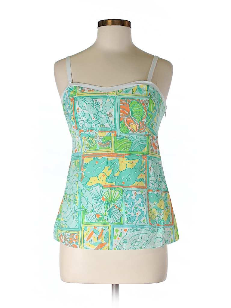 Lilly Pulitzer 100% Cotton Green Tank Top Size 6 - 65% off | ThredUp