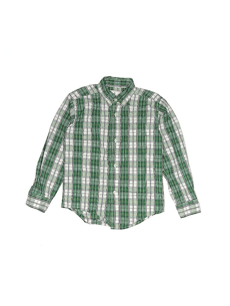 Classic Prep 100% Cotton Plaid Green Long Sleeve Button-Down Shirt Size 7 (big kids) - photo 1