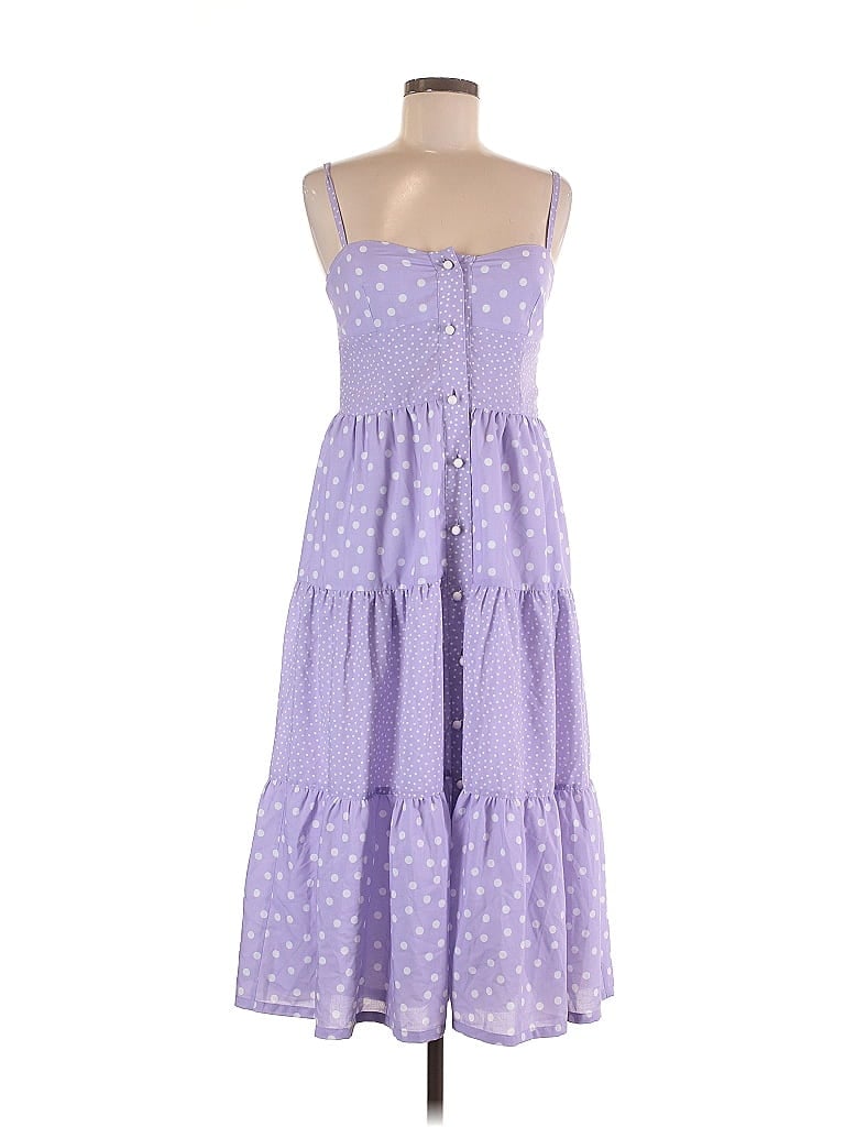 Solid & Striped 100% Polyester Stars Purple Casual Dress Size M - photo 1
