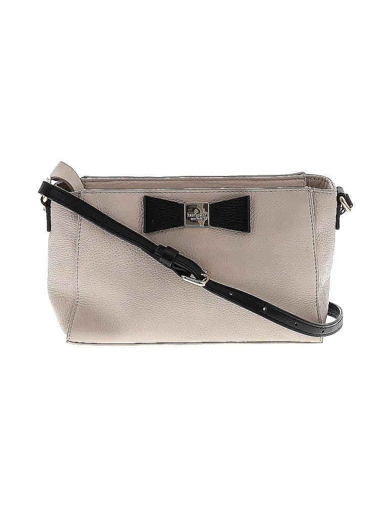 Kate Spade New York 100% Leather Gray Ivory Leather Crossbody Bag One size - photo 1