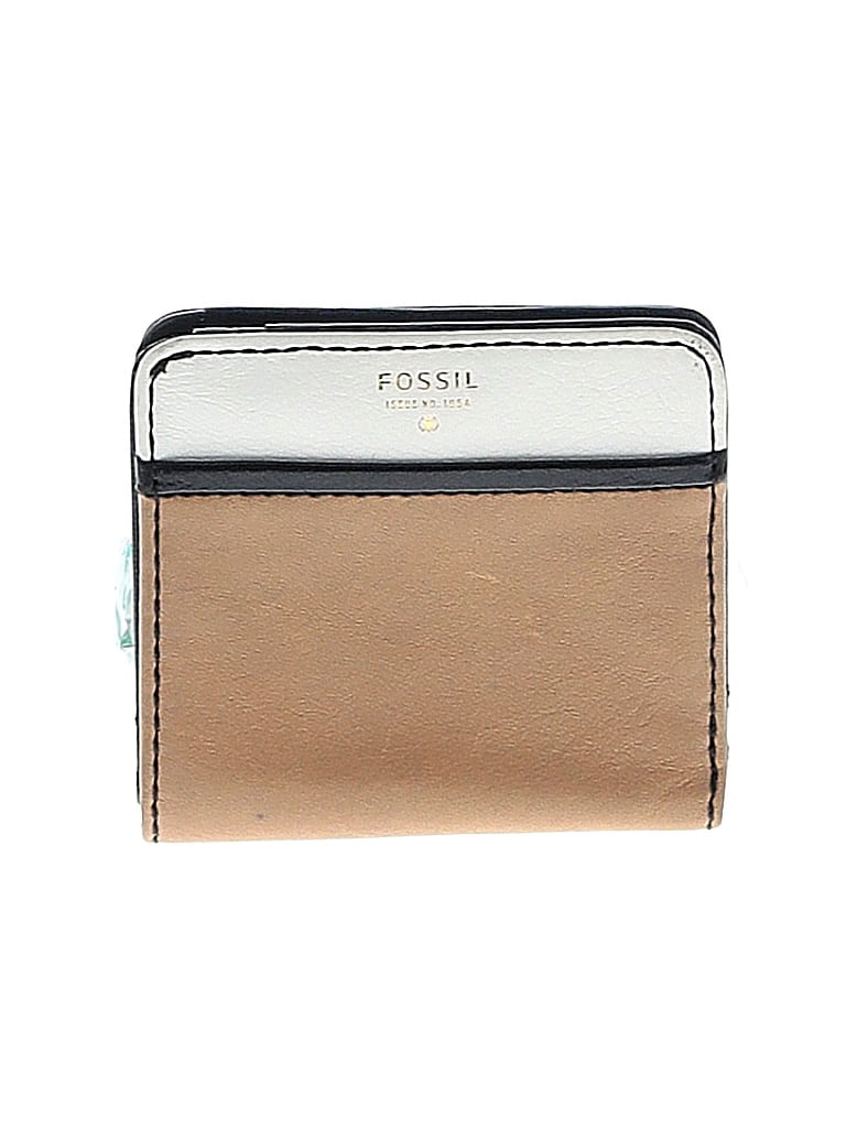 Fossil 100% Leather Color Block Tan Leather Wallet One size - photo 1
