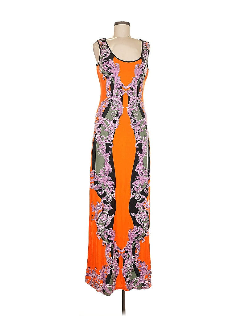 Hale Bob Graphic Orange Casual Dress Size M - photo 1